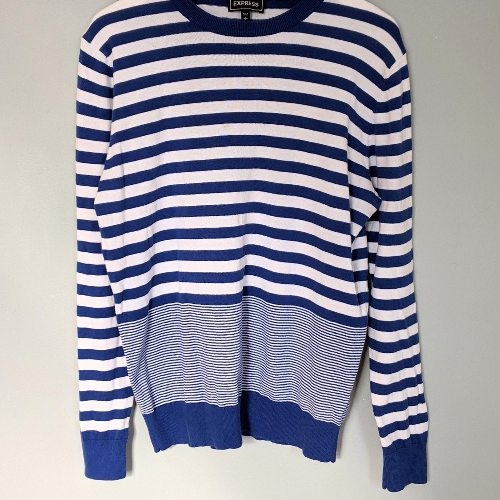 Express Men's Striped Crew neck Sweater